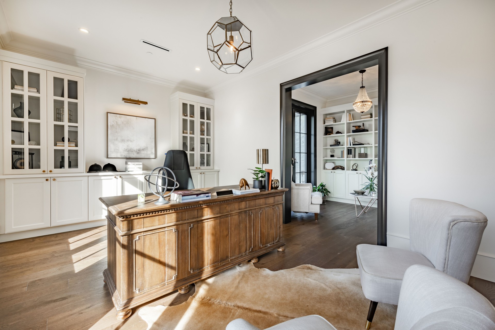 Large and elegant home office interior